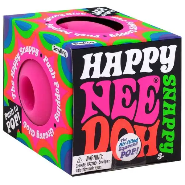 NeeDoh The Groovy Glob Happy Snappy PINK 2.5 Small Stress Ball