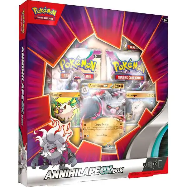 Pokemon Annihilape EX Collection Box [4 Booster Packs, 3 Foil Promo Cards & More]