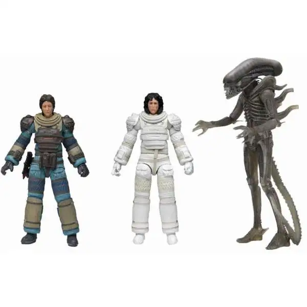 NECA 40th Anniversary Series 4 Ripley (Compression Suit), Lambert (Compression Suit) & Alien "Big Chap' Xenomorph Set of 3 Action Figures