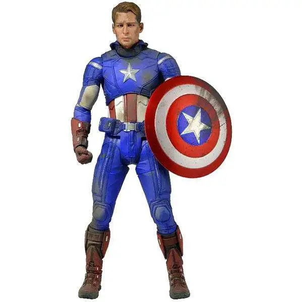 NECA Marvel Avengers Quarter Scale Captain America Action Figure [Battle Damaged]