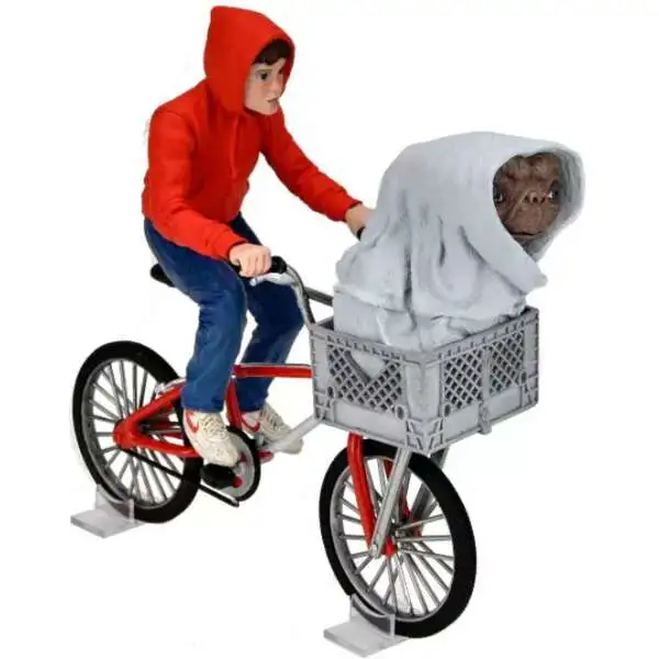 NECA E.T. The Extra Terrestrial 40th Anniversary Elliot & ET with Bike Action Figure [Ultimate Version]