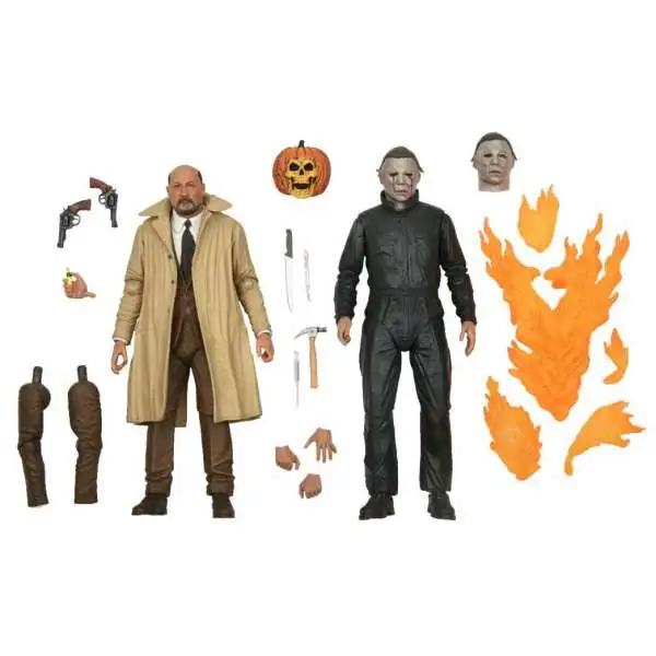 NECA Halloween 2 Michael Myers & Dr Loomis Action Figure 2-Pack [1981, Damaged Package]