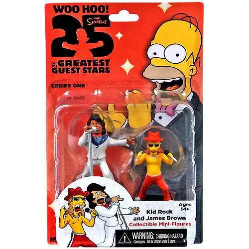 NECA The Simpsons Greatest Guest Stars Series 1 Kid Rock & James Brown 3-Inch Mini Figure 2-Pack