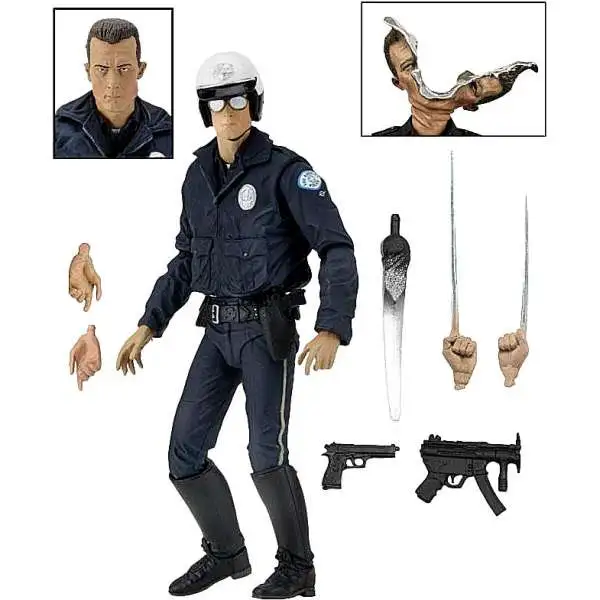 NECA Terminator Judgment Day Ultimate T-1000 Motorcycle Cop Action Figure