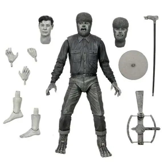 NECA Universal Monsters The Wolf Man (1941) Wolf Man Action Figure [Ultimate Version, Black & White]