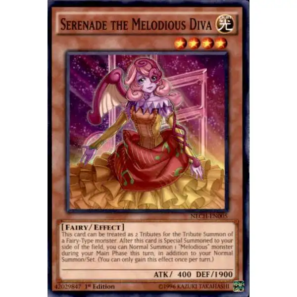 YuGiOh Trading Card Game The New Challengers Common Serenade the Melodious Diva NECH-EN005