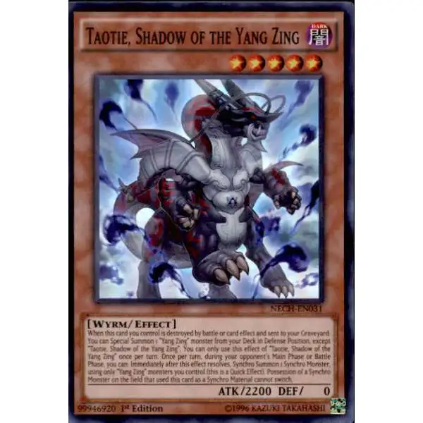 YuGiOh Trading Card Game The New Challengers Super Rare Taotie, Shadow of the Yang Zing NECH-EN031