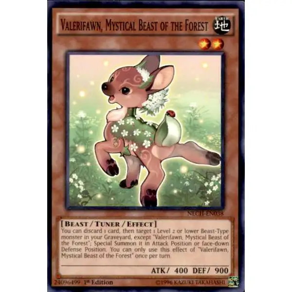 YuGiOh Trading Card Game The New Challengers Common Valerifawn, Mystical Beast of the Forest NECH-EN038