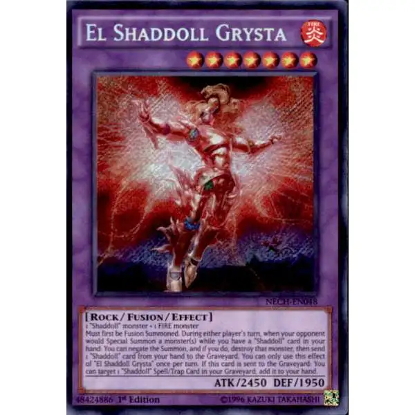 YuGiOh Trading Card Game The New Challengers Secret Rare El Shaddoll Grysta NECH-EN048