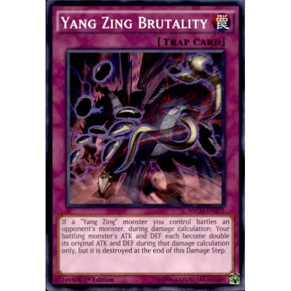 YuGiOh Trading Card Game The New Challengers Common Yang Zing Brutality NECH-EN075
