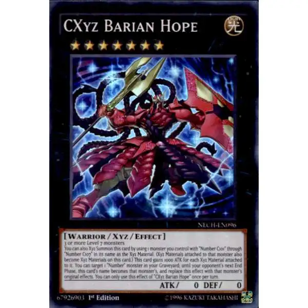 YuGiOh Trading Card Game The New Challengers Super Rare CXyz Barian Hope NECH-EN096