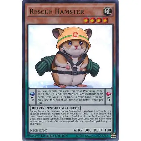 YuGiOh Trading Card Game The New Challengers Super Rare Rescue Hamster NECH-ENS07