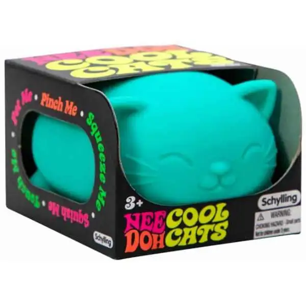 NeeDoh The Groovy Glob Cool Cats TEAL 2.5 Small Stress Ball