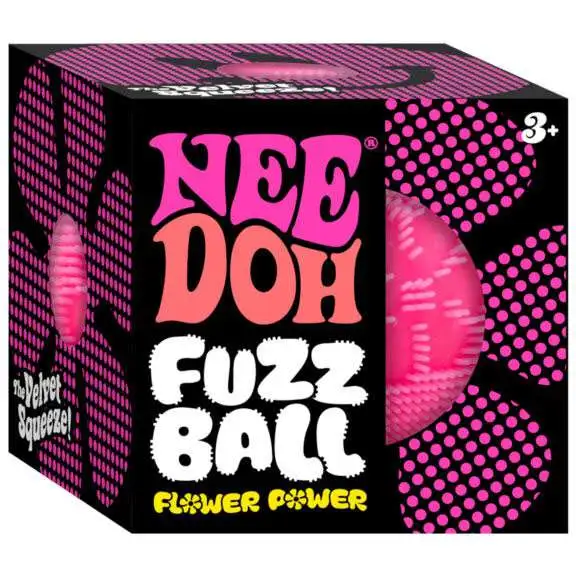 NeeDoh Fuzz Ball Flower Power PINK Stress Ball