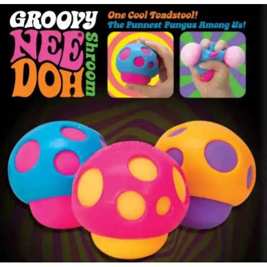 NeeDoh Groovy Shroom 1 RANDOM Color Stress Ball