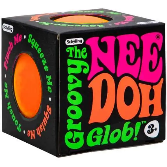 NeeDoh The Groovy Glob ORANGE 2.5 Small Stress Ball