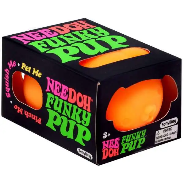 NeeDoh The Groovy Glob Funky Pup ORANGE 2.5 Small Stress Ball
