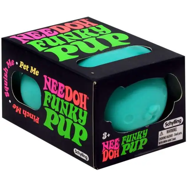 NeeDoh The Groovy Glob Funky Pup TEAL 2.5 Small Stress Ball