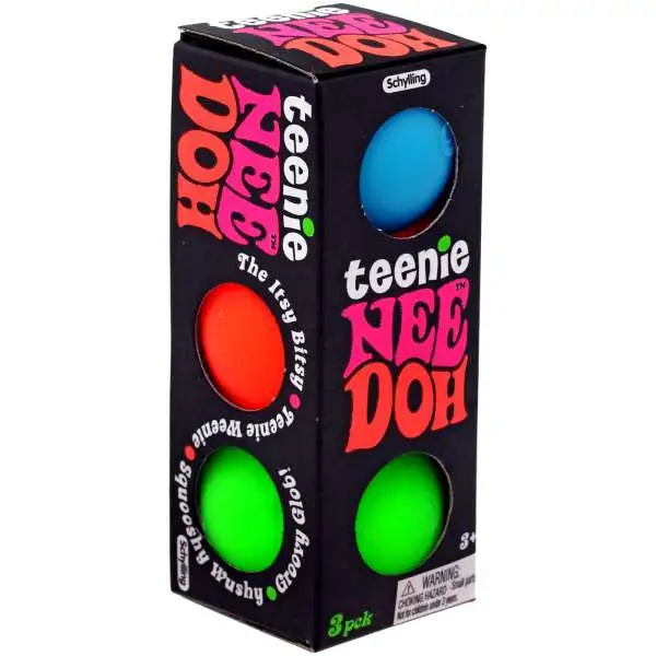 NeeDoh The Groovy Glob Teenie BLUE, ORANGE & GREEN 1.5-Inch Small Stress Ball 3-Pack