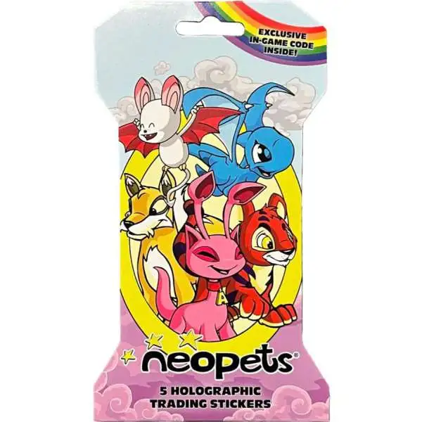 Neopets Trading Card Sticker Pack [5 Holographic Trading Stickers]
