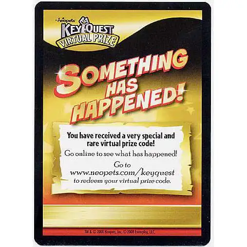 Neopets KeyQuest Very Special & Rare Virtual Prize Code Card