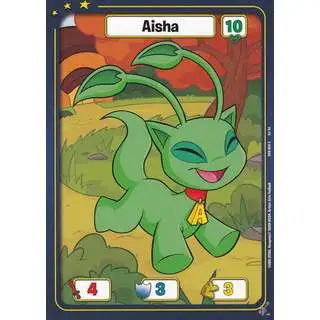 Neopets Battledome Trading Card Game Defenders of Neopia Common Aisha #004 [Green FOIL]