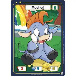 Neopets Battledome Trading Card Game Defenders of Neopia Common Moehog #042 [Blue FOIL]