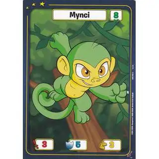 Neopets Battledome Trading Card Game Defenders of Neopia Common Mynci #048 [Green FOIL]