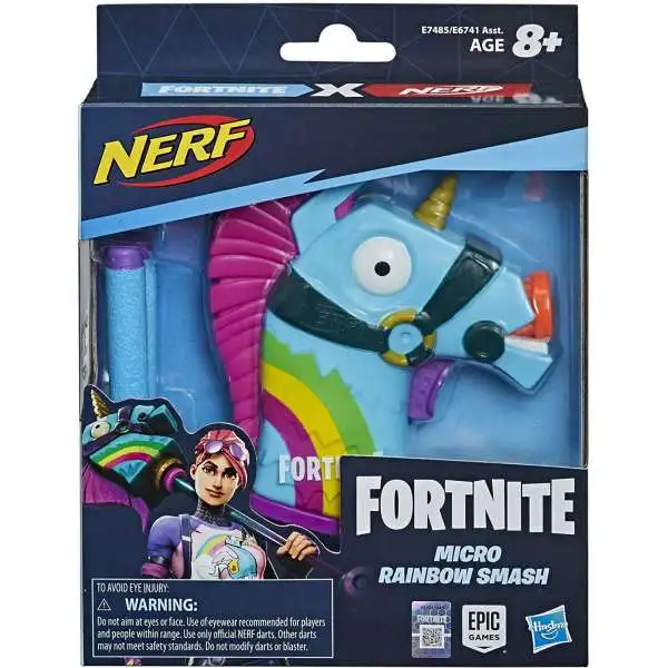 NERF Fortnite Micro Shots Rainbow Smash Dart Blaster Toy