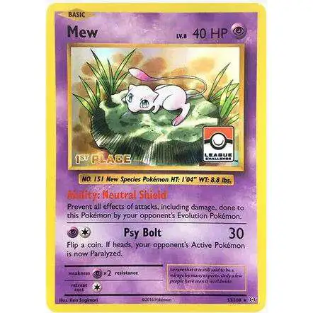 Pokemon Holo Rare Mew #53 [League Challenge 1st Place]