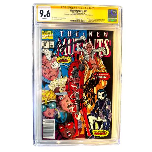 Marvel New Mutants Graded Comic Book #98 [Signed by Stan Lee, Liefeld & Fabian Nicieza] [9.6 White Pages]