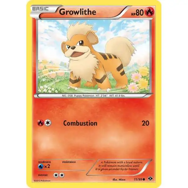 Pokemon Black & White Next Destinies Common Growlithe #11 [Reverse Holofoil]