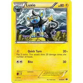 Pokemon Black & White Next Destinies Uncommon Luxio #45 [Reverse Holo] [Lightly Played]