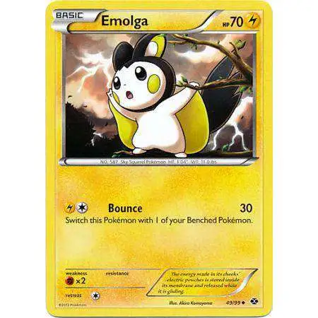 Pokemon Black & White Next Destinies Uncommon Emolga #49 [Reverse Holo] [Lightly Played]