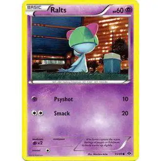 Pokemon Black & White Next Destinies Common Ralts #55 [Reverse Holo] [Heavily Played]