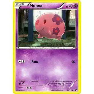 Pokemon Black & White Next Destinies Common Munna #58 [Reverse Holo] [Heavily Played]