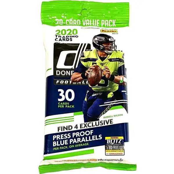 NFL Panini 2020 Donruss Football Trading Card VALUE Pack [30 Cards]