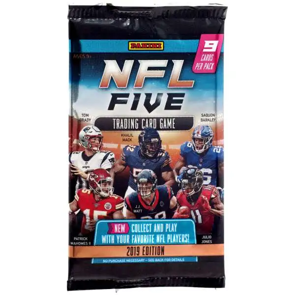 NFL Trading Card Game 2019 Five Football Booster Pack [9 Cards]