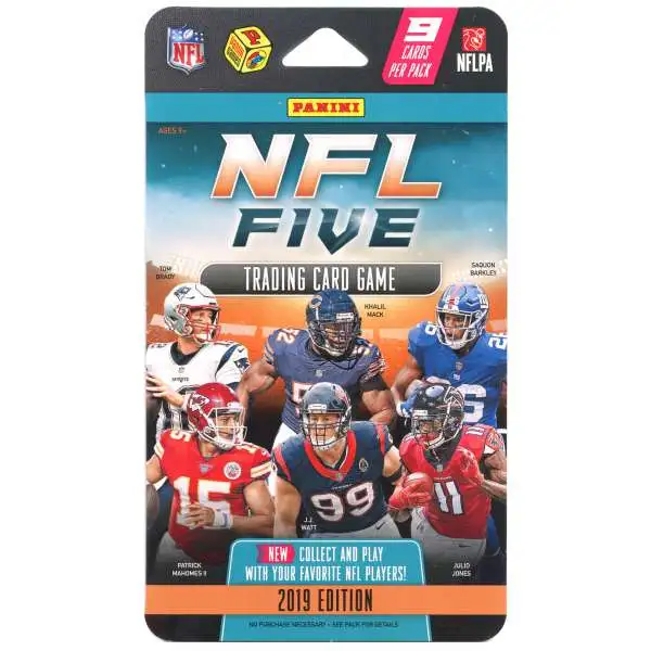 NFL Trading Card Game 2019 Five Football BLISTER Booster Pack [9 Cards]