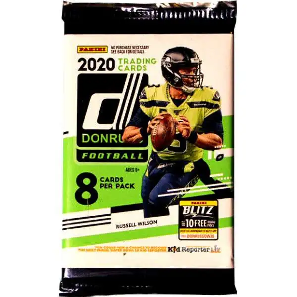 NFL Panini 2020 Donruss Football Trading Card RETAIL Pack [8 Cards]