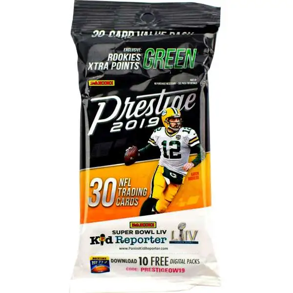 NFL Panini 2019 Prestige Football Trading Card VALUE Pack [30 Cards]