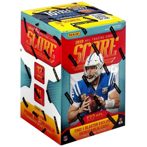 NFL Panini 2019 Score Football Trading Card BLASTER Box [11 Packs, 1 Memorabilia Card]