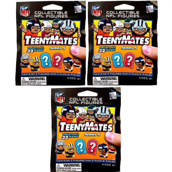 NFL TeenyMates Football Series 5 Linemen LOT of 3 Mystery Packs