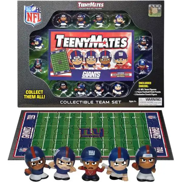 NFL TeenyMates 2024 Football New York Giants 12-Figure Team Set [11 Team Figures, 1 Coach & Playing Field]