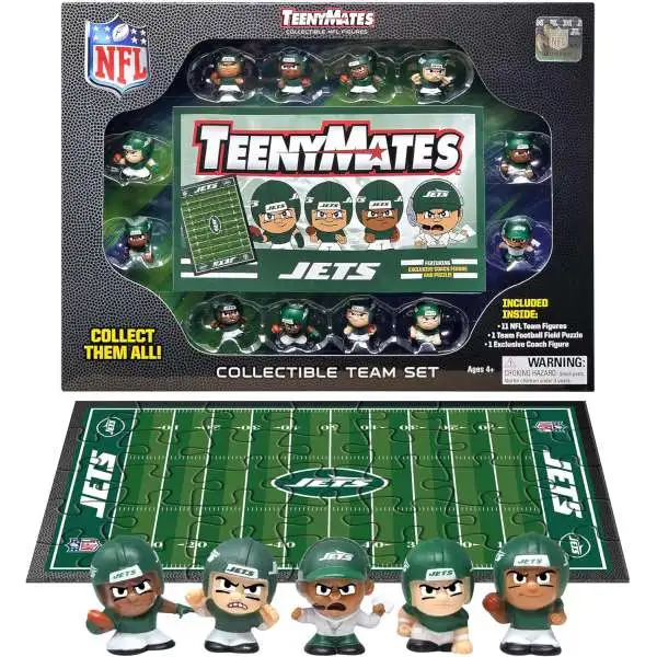 NFL TeenyMates 2024 Football New York Jets 12-Figure Team Set [11 Team Figures, 1 Coach & Playing Field]