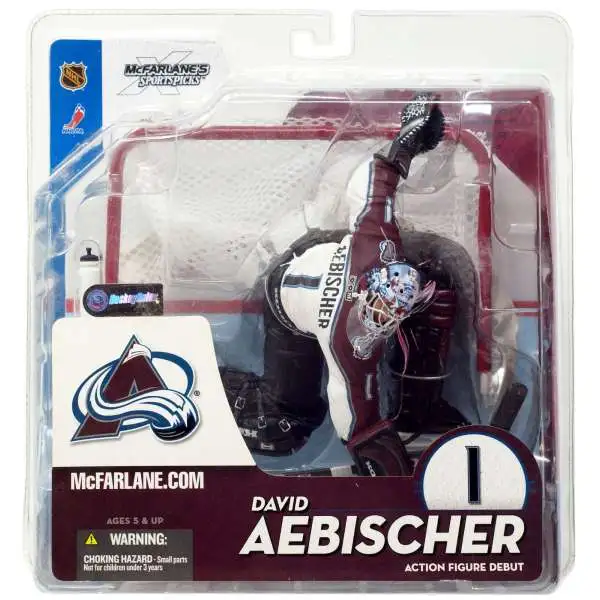 McFarlane Toys NHL Colorado Avalanche Sports Picks Hockey Series 10 David Aebischer Action Figure [White Jersey Variant]
