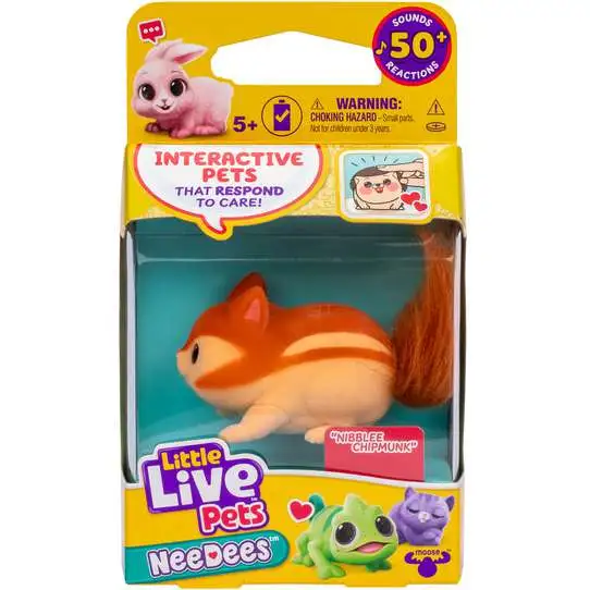 Little Live Pets NeeDees Nibblee Chipmunk Wearable Interactive Figure Pack