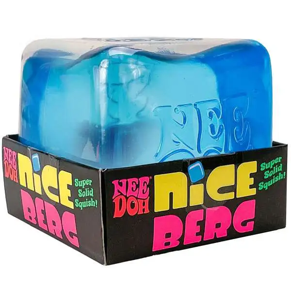 NeeDoh Nice Berg 3 Stress Ball Translucent Blue, Larger Nice Cube