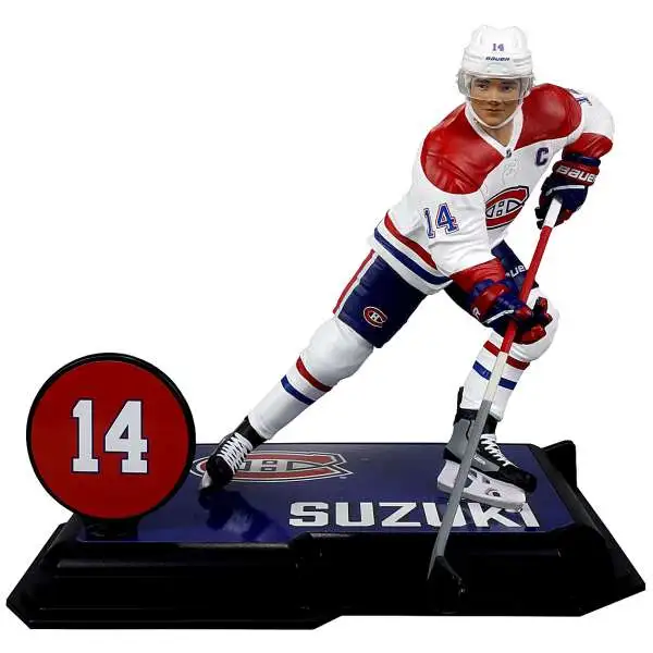 McFarlane Toys NHL Montreal Canadiens Sports Picks Hockey Nick Suzuki Action Figure [White Jersey, Platinum Edition Chase Version]