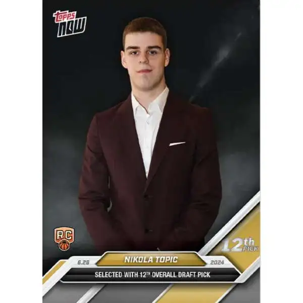NBA Oklahoma City Thunder 2024 NOW Basketball Nikola Topic D-8 [Rookie Card, 12th Overall Draft Pick]